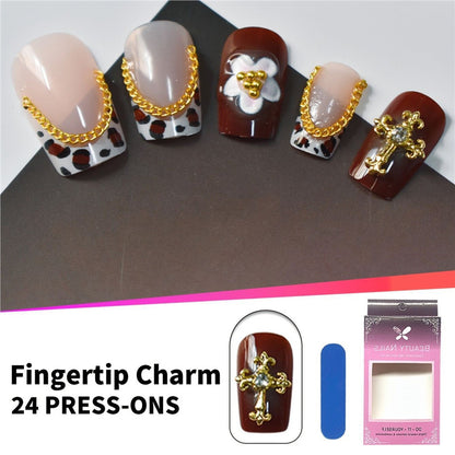 Decorative Floral Press-On Nail Set Acalora