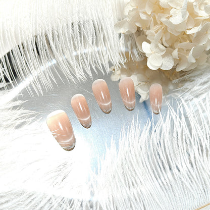 Artificial nails with elegant gloss and glitter accents Acalora