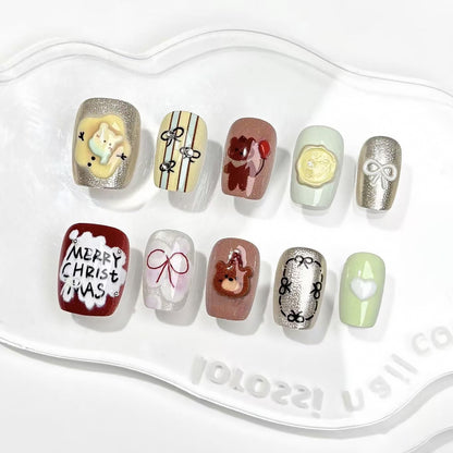 Festive Themed Press-On Nail Art Set Acalora