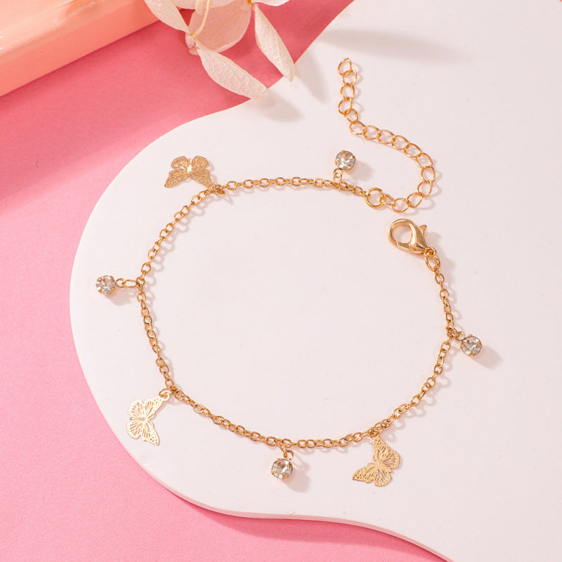 Butterfly Charm Anklet Acalora