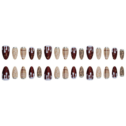 Festive Gingerbread Themed Press-On Nails Acalora