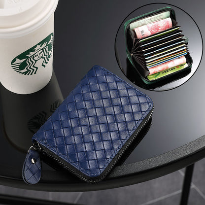 Compact Woven Zippered Card Holder Acalora