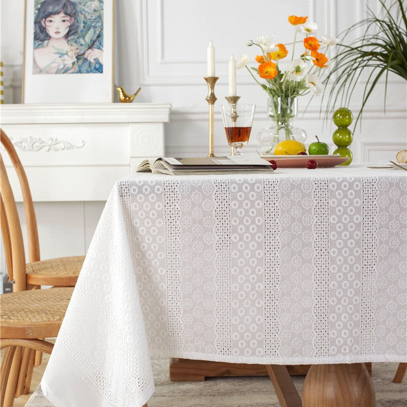 Floral Lace Embroidered Tablecloth