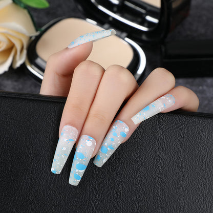 Artistic splatter design artificial nails Acalora