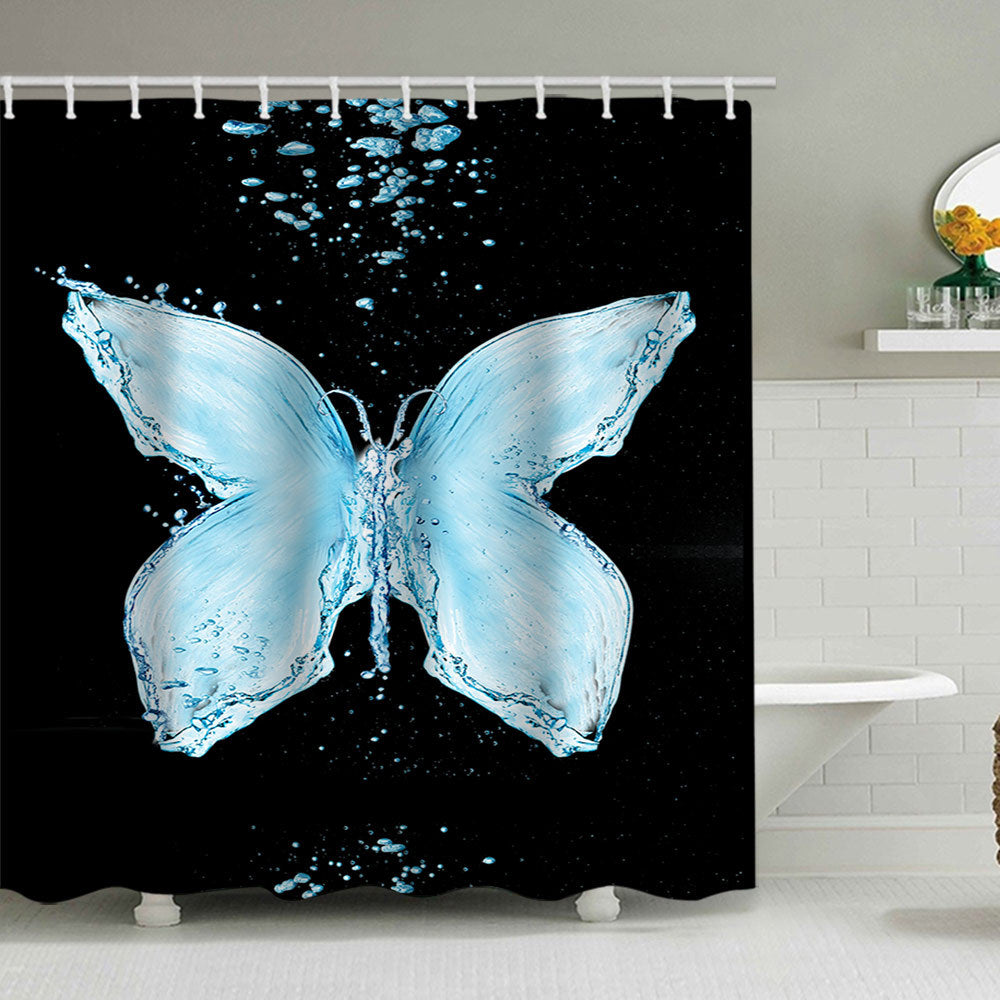 Butterfly-Inspired Floral Shower Curtain