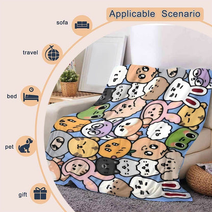 Cartoon Character Print Throw Blanket
