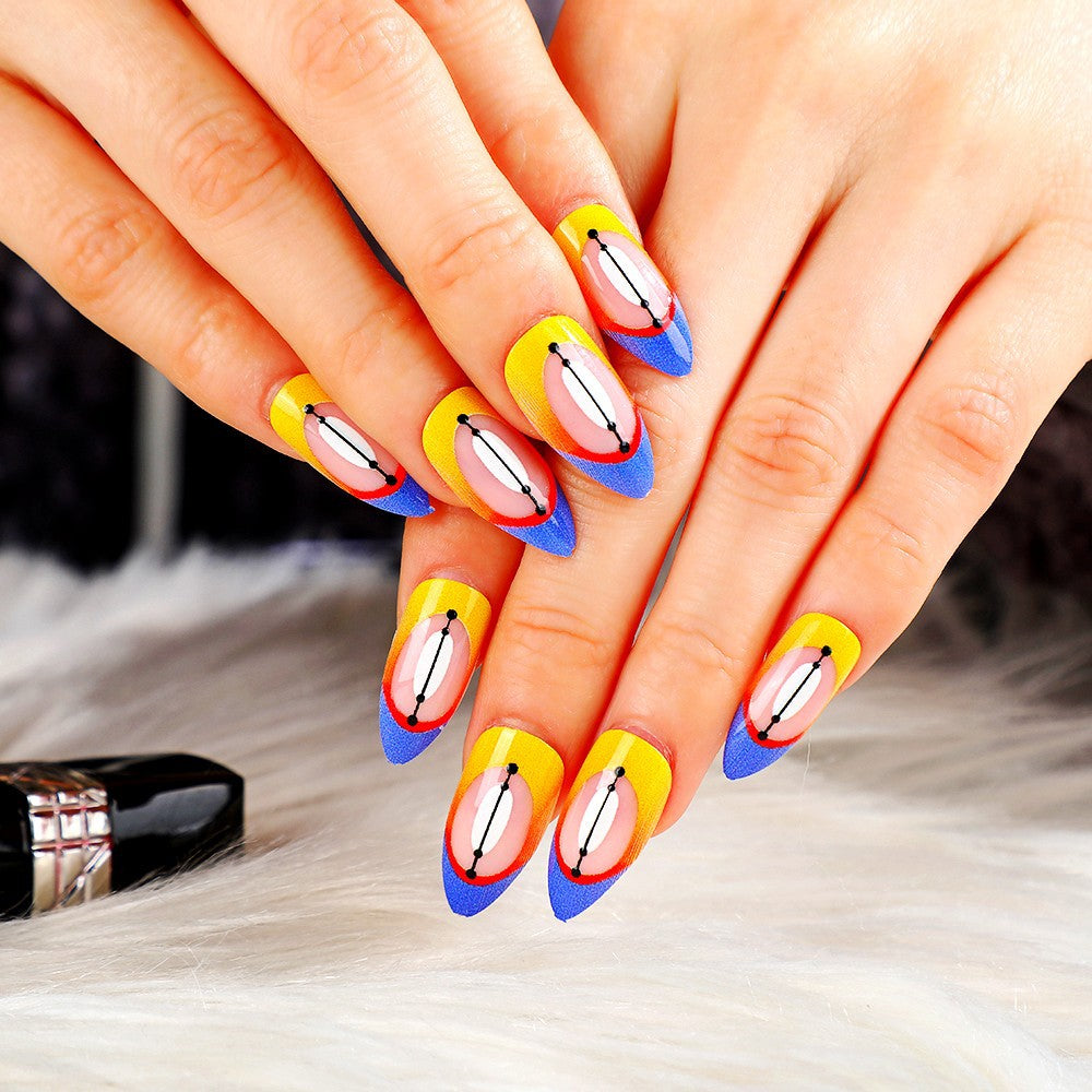 Creative design artificial nails with piano keys motif Acalora