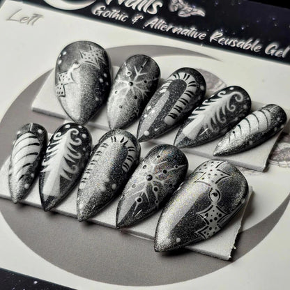 Artificial nails with festive winter design Acalora