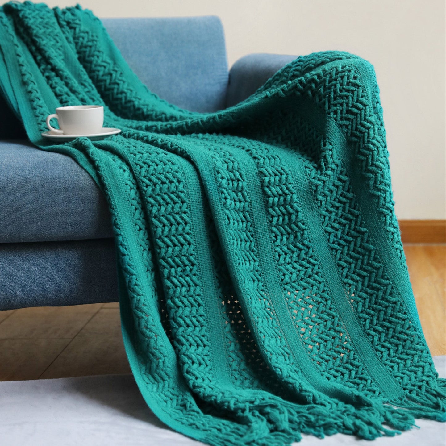 Premium Handcrafted Fringe Throw Blanket