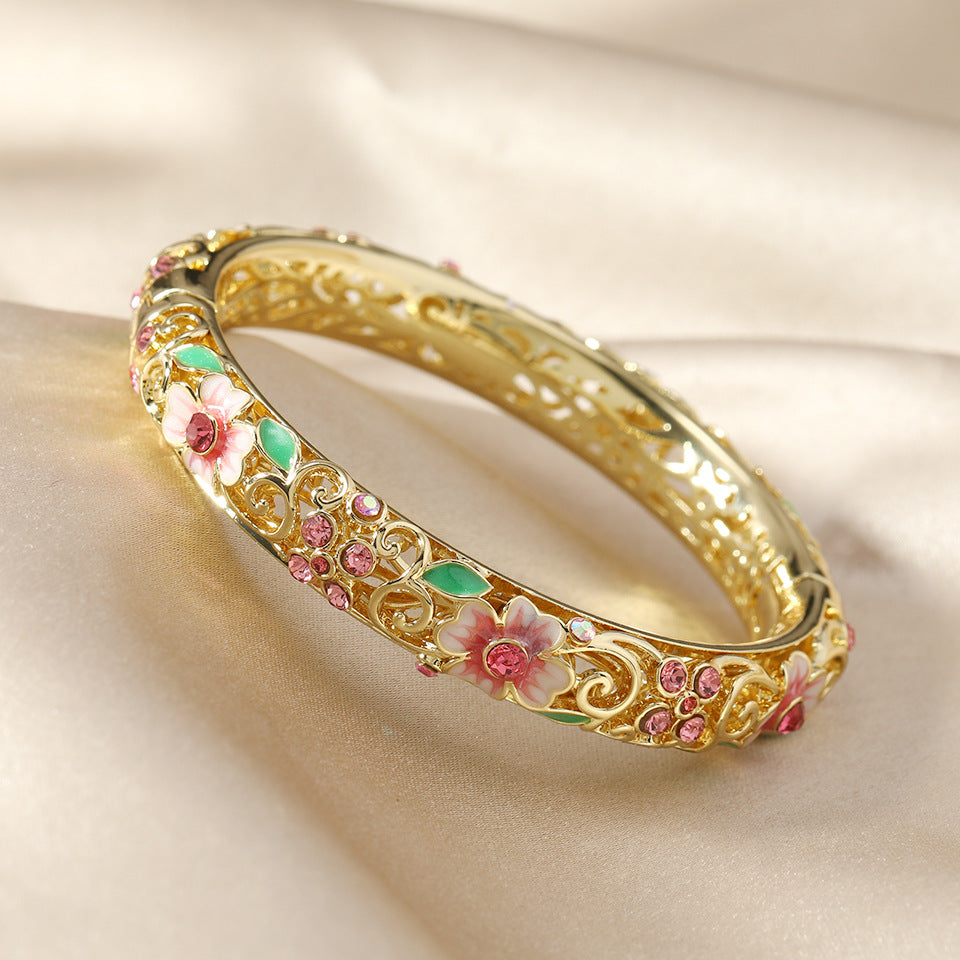 BowLift | 14k Diamond Accented Floral Bangles