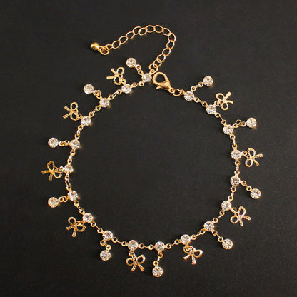 Delicate Crystal Charm Ankle Bracelet Acalora