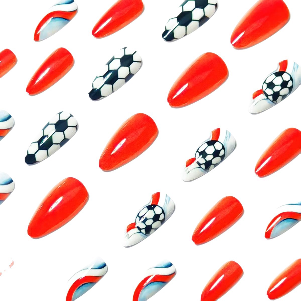 Sporty Soccer-Themed Nail Art Acalora