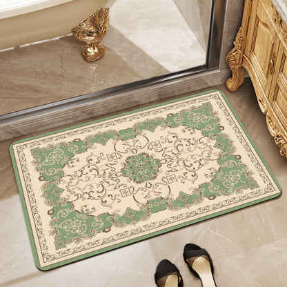 Elegant Vintage Floral Bath Mat Acalora