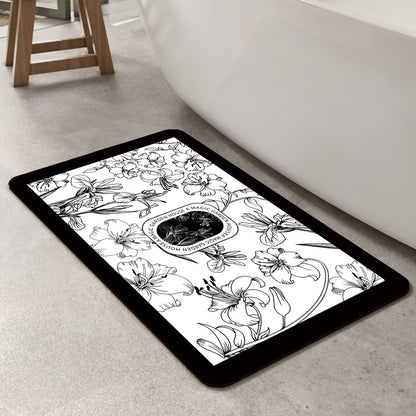 Floral Art Bathroom Mat Acalora