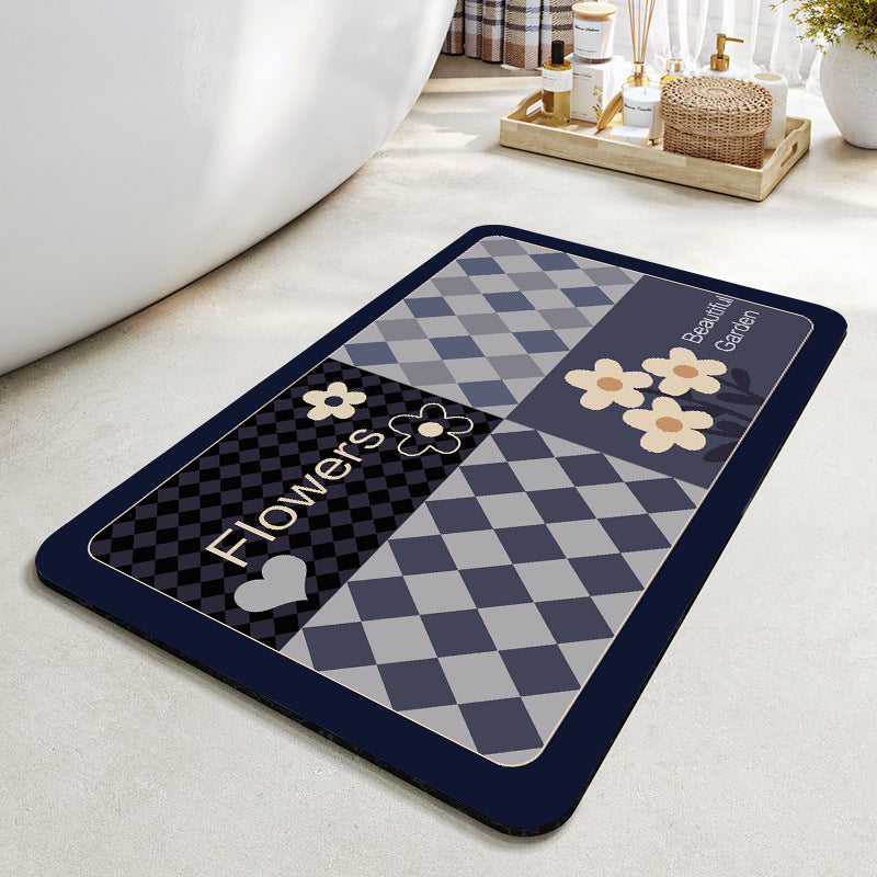 Floral Design Cotton Bath Mat Acalora