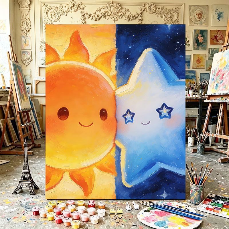 Playful Dual Element Canvas Art