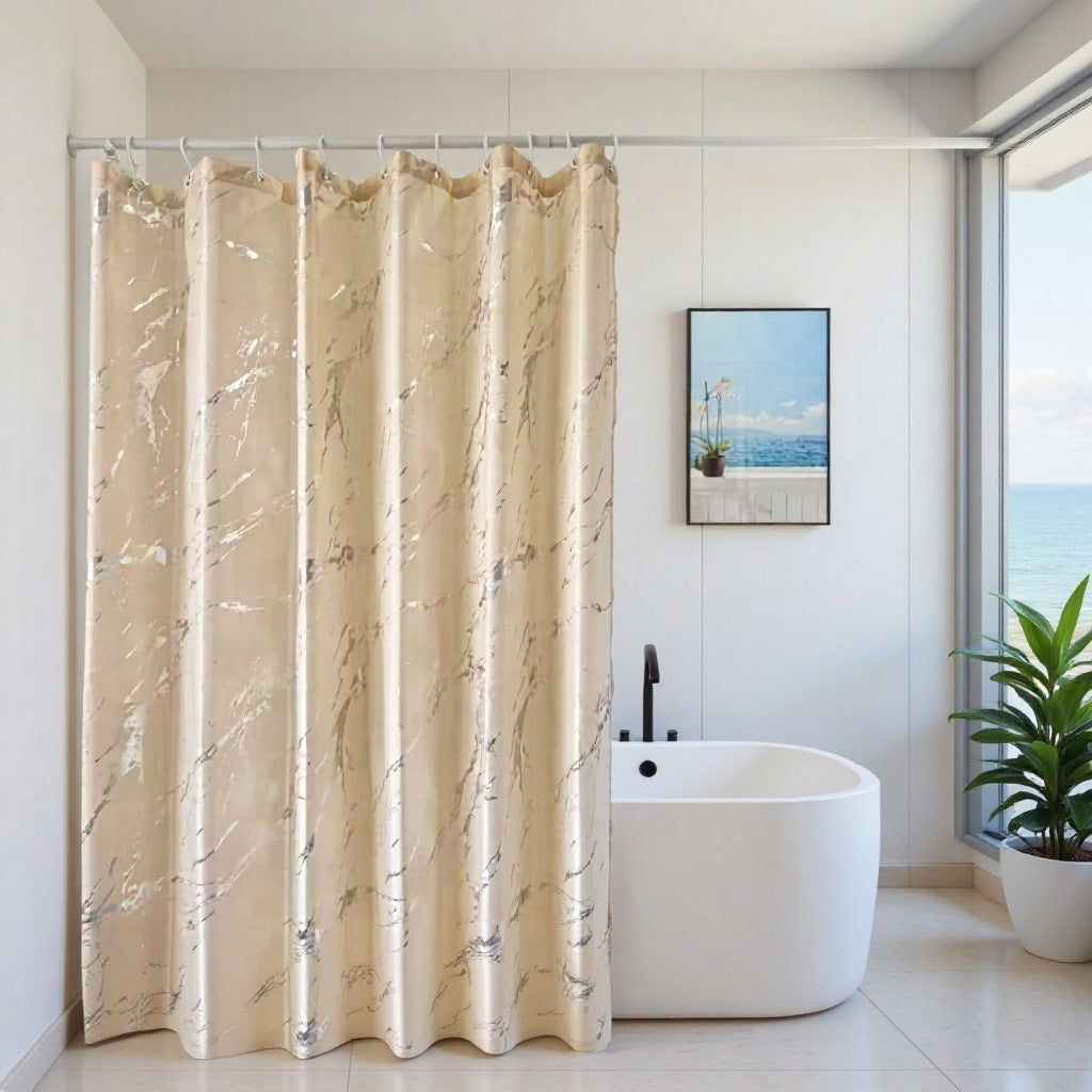 Marble Effect Waterproof Shower Curtain