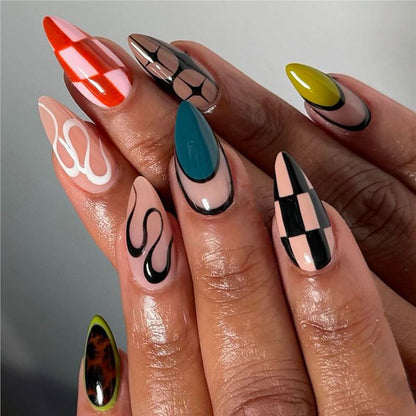 Abstract Artistic Press-On Nail Set Acalora
