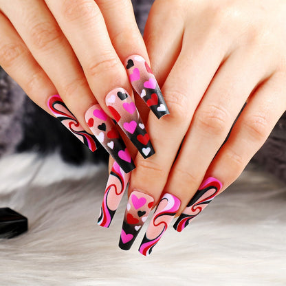 Creative Heart Pattern Art Nails Acalora