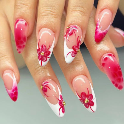Artistic Floral Stiletto Nail Art Acalora