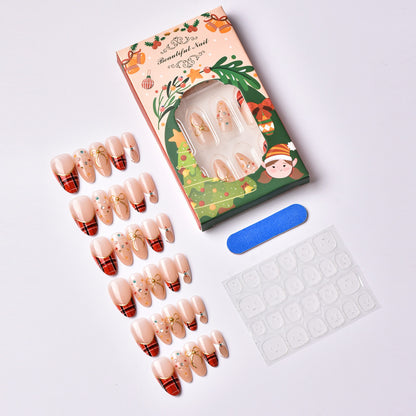 Artificial nail set with festive design and sparkling accents Acalora