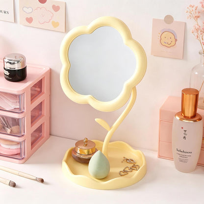 Charming Flower-Shaped Decorative Table Mirror