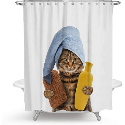 Artistic Dog Illustration Shower Curtain