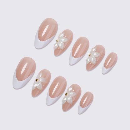 Floral Accent Press-On Nail Set Acalora
