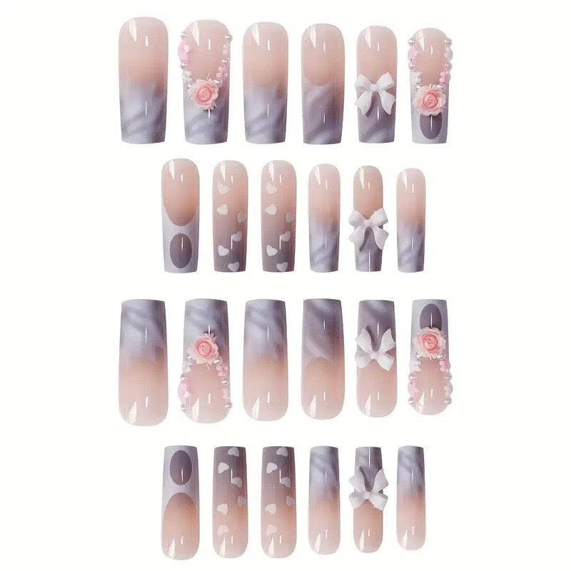 Decorative Heart-Themed Nail Wraps Acalora
