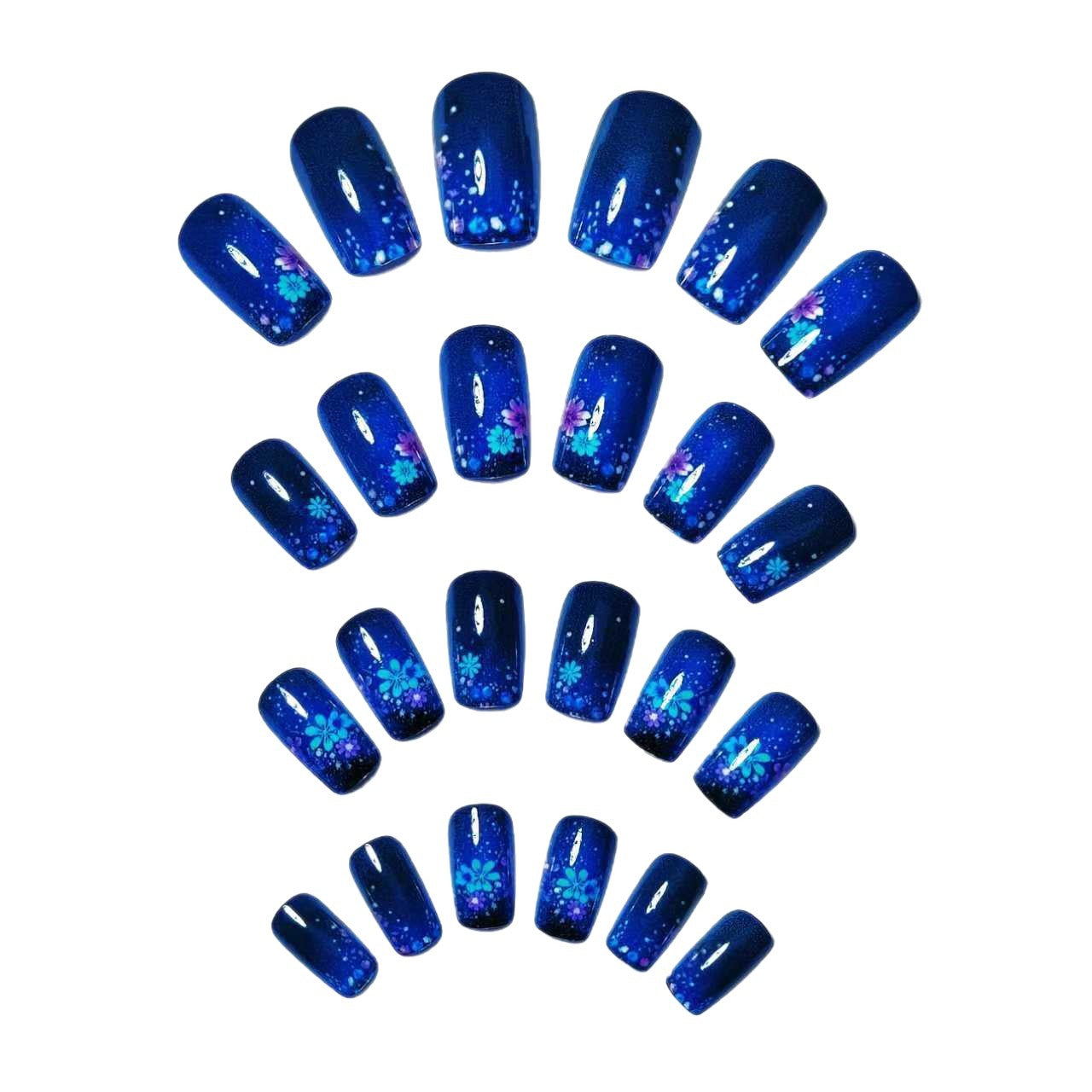 Artistic Gradient Floral Nail Art Acalora