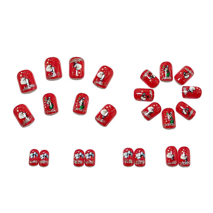Acrylic nail set with festive Christmas designs Acalora