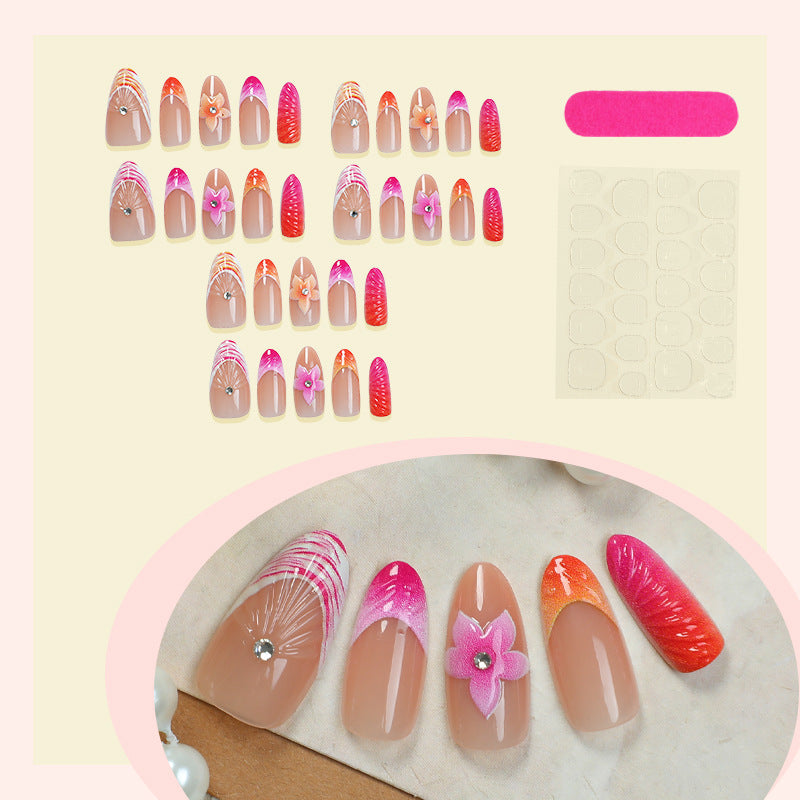 Floral Embellished Press-On Nail Set Acalora 1788495993