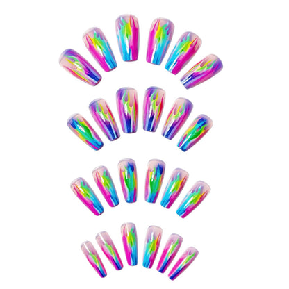 Artistic Flame-Effect Nail Design Acalora