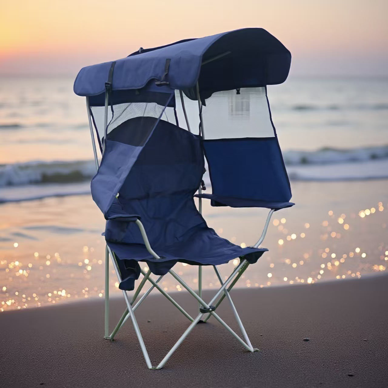 Women Foldable Sun Chair with Canopy Bowlift