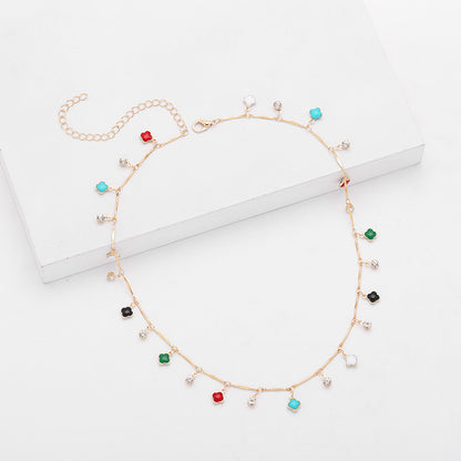 Floral Charm Silver Necklace Acalora
