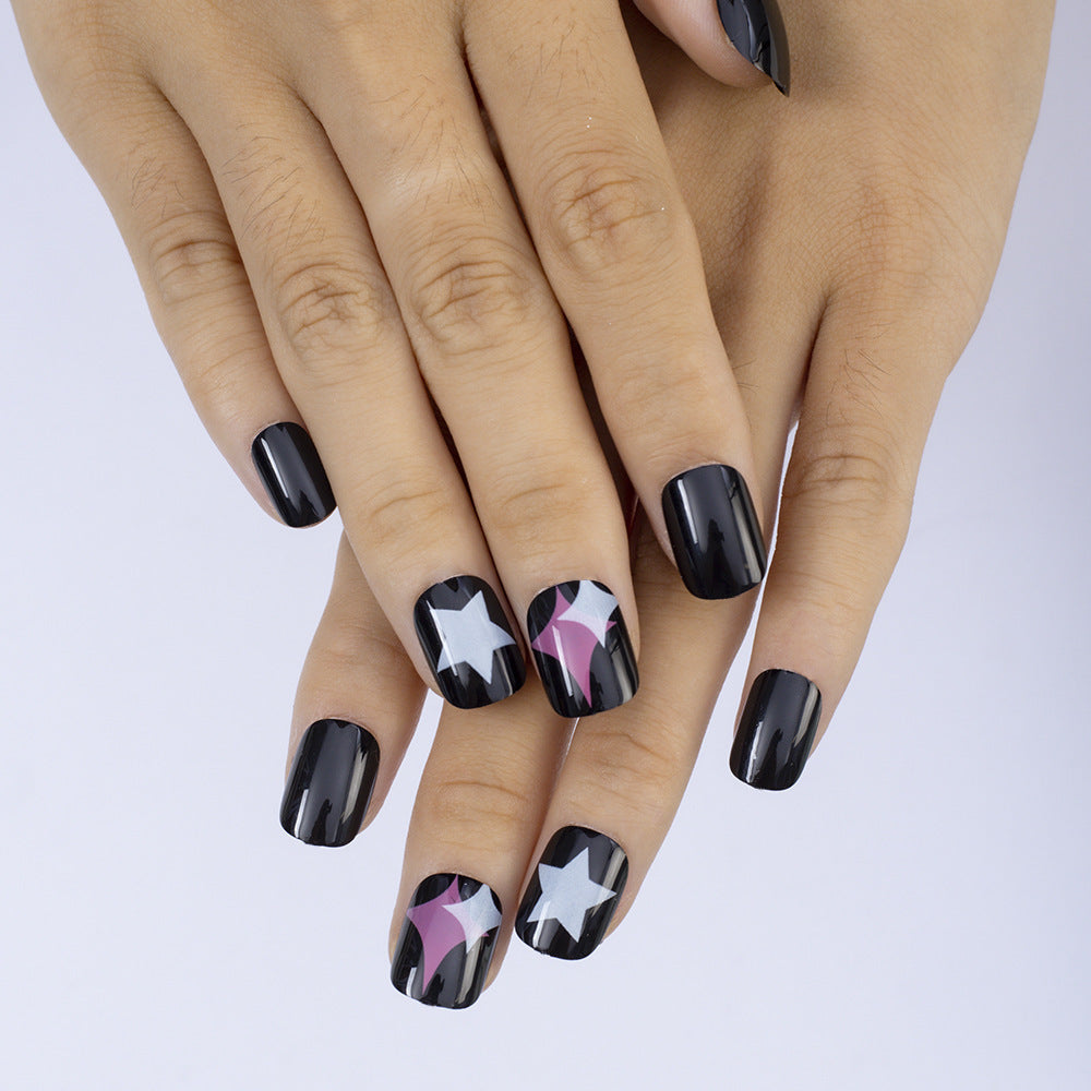 Artificial Nail Set with Modern Star Patterns Acalora