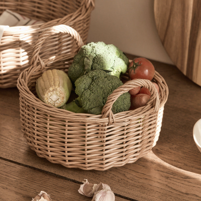 Beef Handcrafted Basket with Handle Acalora