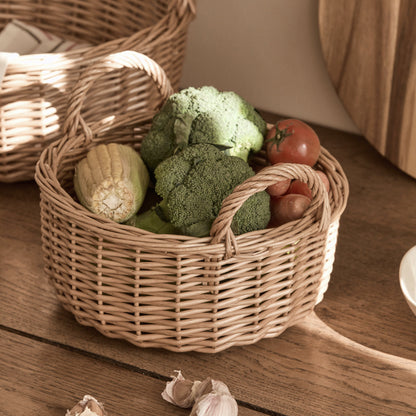 Beef Handcrafted Basket with Handle Acalora