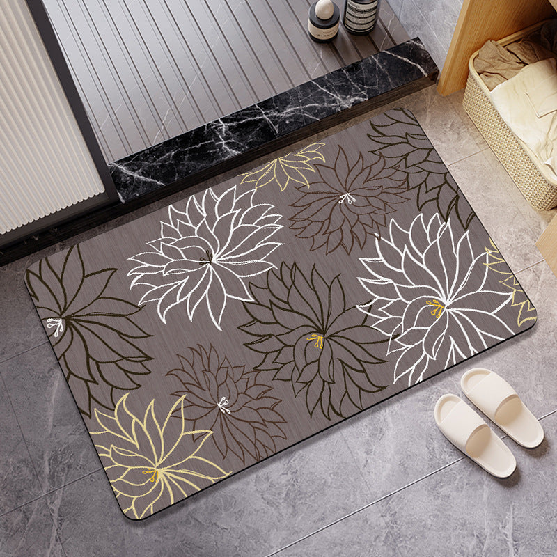 Floral Print Bath Mat Acalora