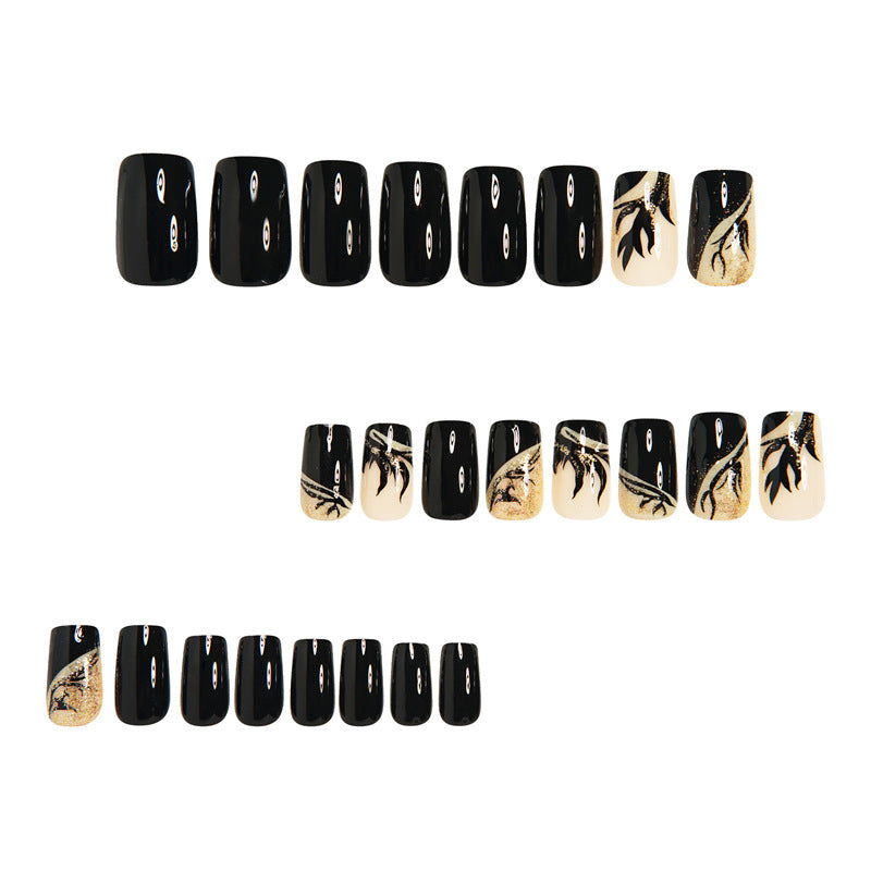 Glamorous Artistic Press-On Nails with Elegant Design Acalora