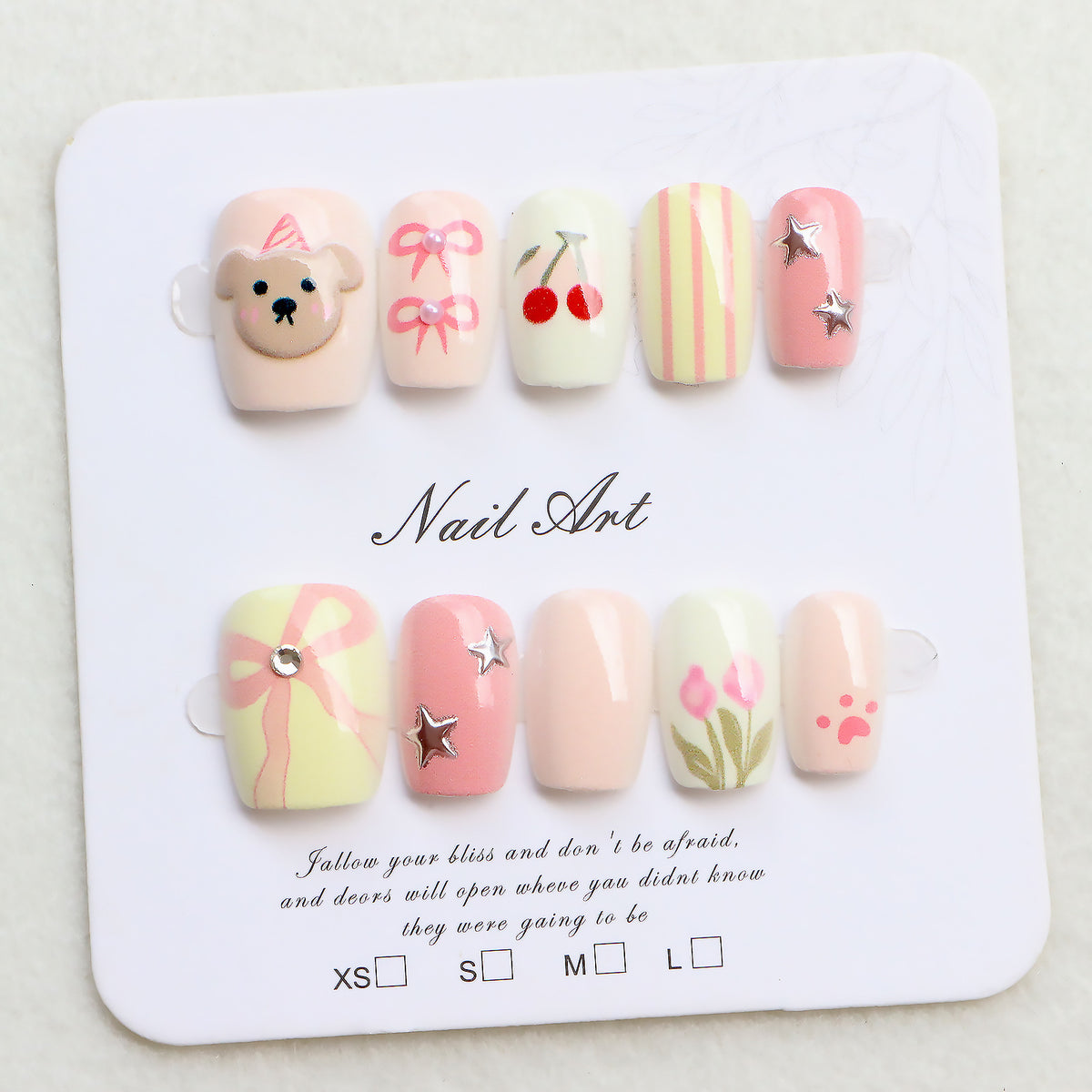 Cute Themed Press-On Nail Art Set Acalora