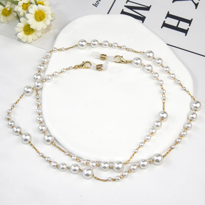 Elegant Pearl Beaded Eyewear Chain Acalora