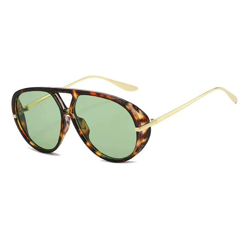 Women's oversized sunglasses with elegant plastic frame and mirrored lenses Karnz