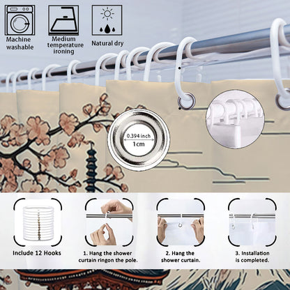 Cat-Themed Four-Piece Digital Bathroom Set