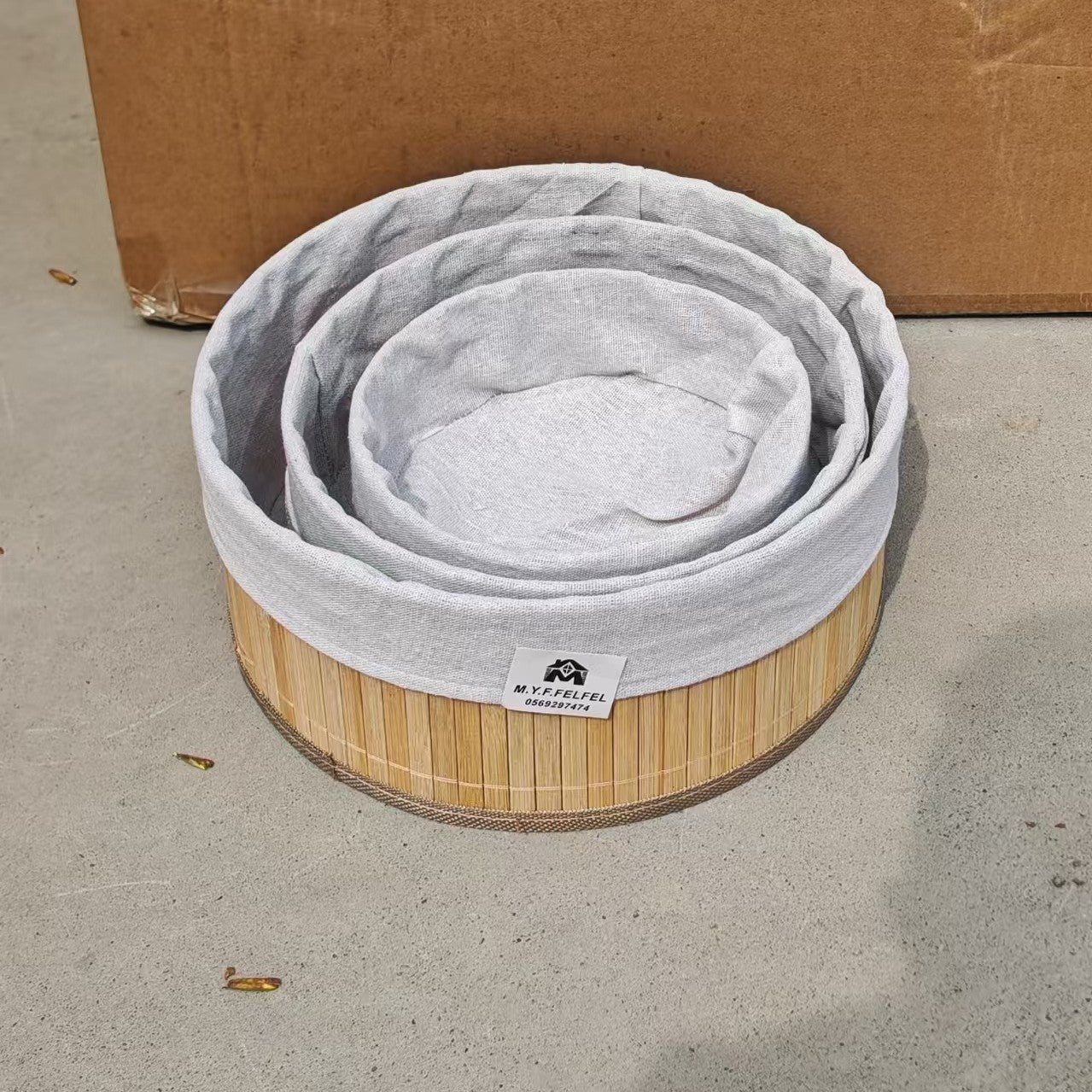 Storage baskets with decorative fabric insert Acalora