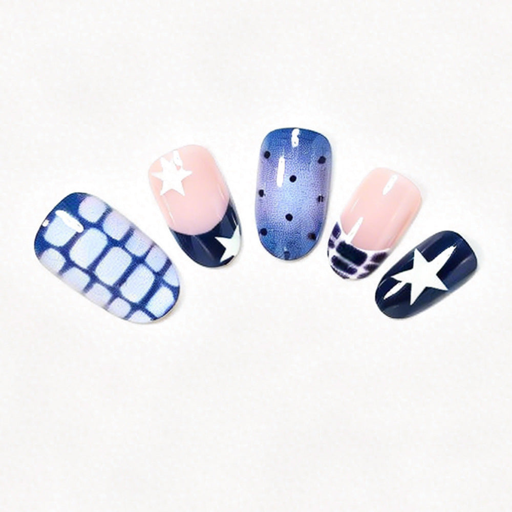 Artistic Ocean-Inspired Press-On Nail Set Acalora