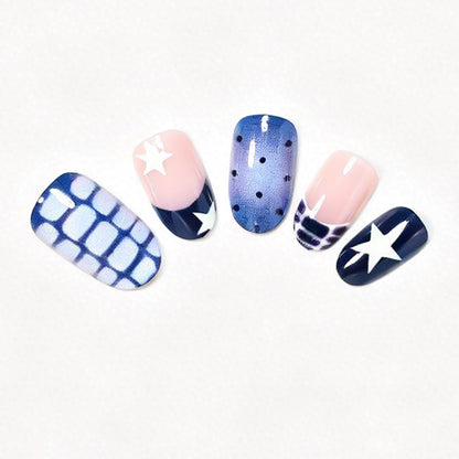 Artistic Ocean-Inspired Press-On Nail Set Acalora