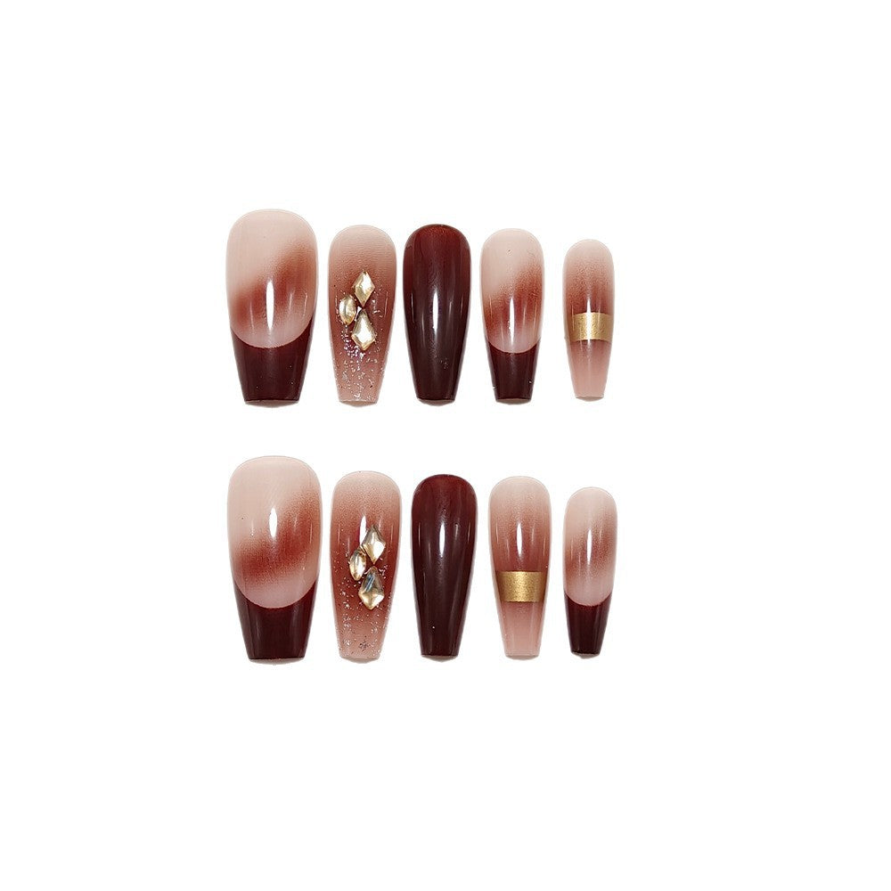 Luxurious artificial nails with glamorous decorations Acalora
