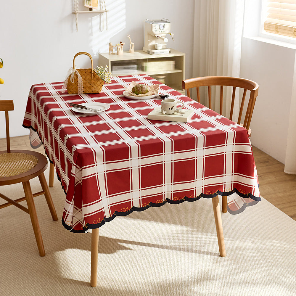 Elegant Checkered Tablecloth