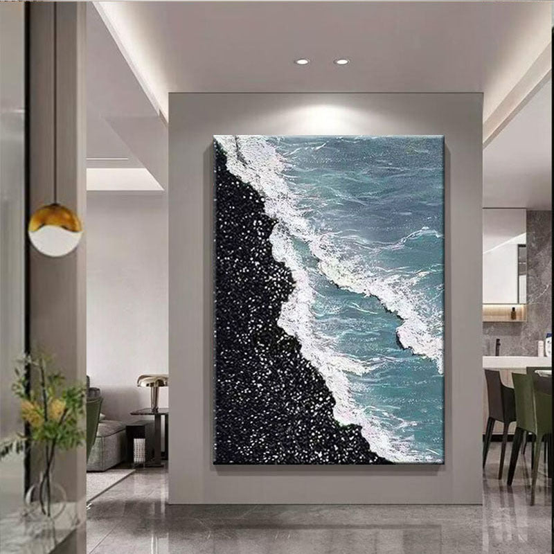 Coastal Waves Textured Canvas Artwork